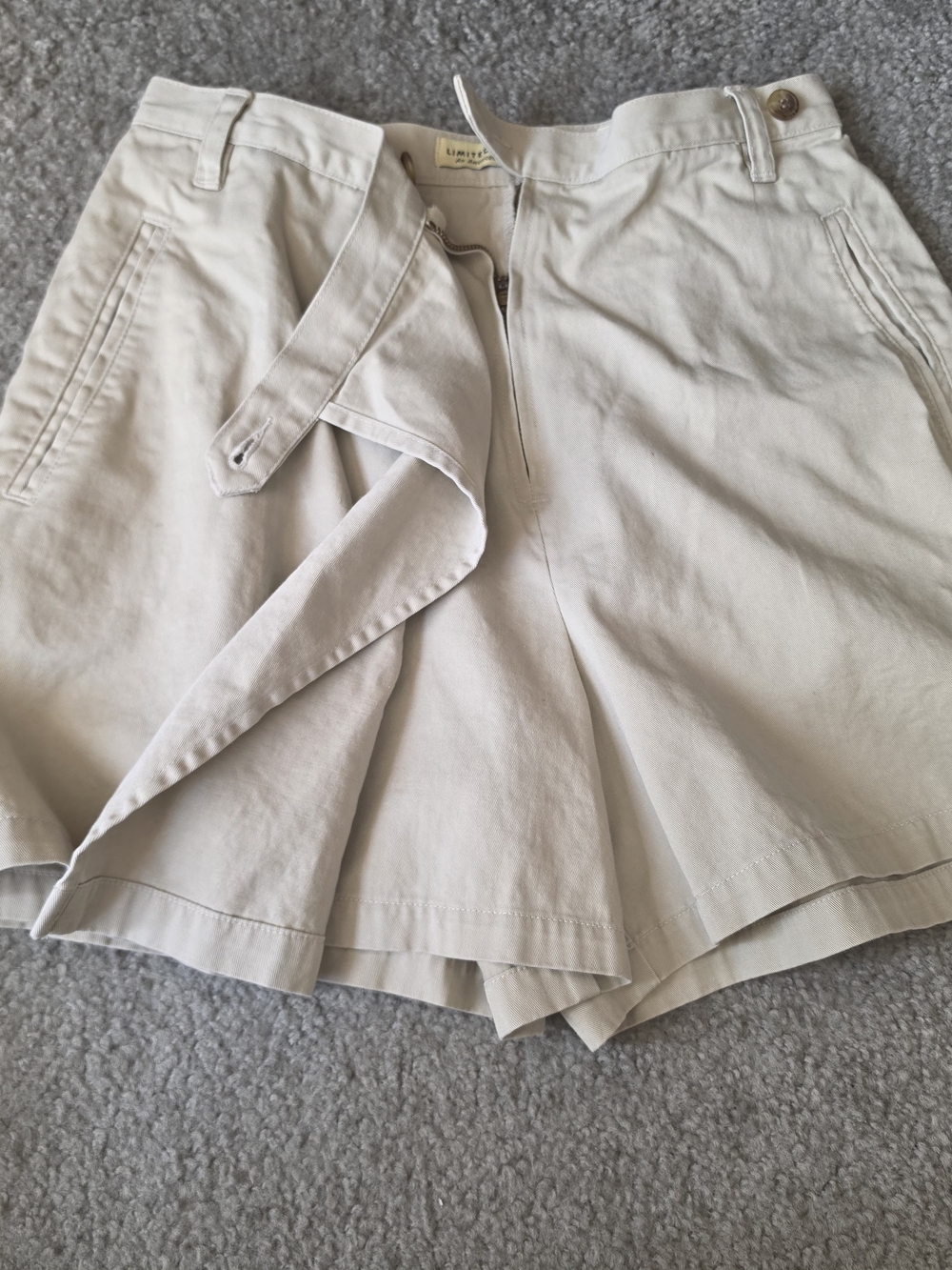 Light Beige High-Waist Shorts